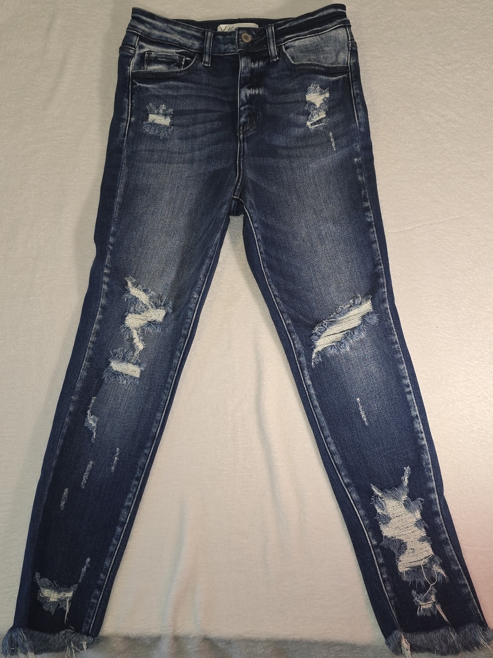 KanCan Jeans Womens 27 Signature Estilo Skinny Distressed Mid Rise Ankle Stretch